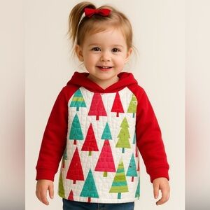 2T Upcycled winter  quilted Hoodie